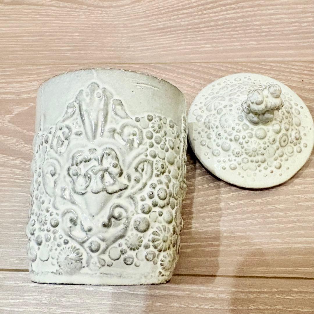 アスティエ希少キャニスター蓋付きキャンドルカバー小物入れ