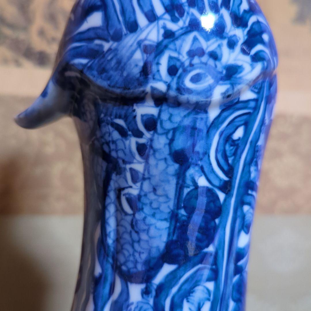 骨董品　陶芸　九谷焼　陶器置物　神像　仏像　染付観音菩薩像