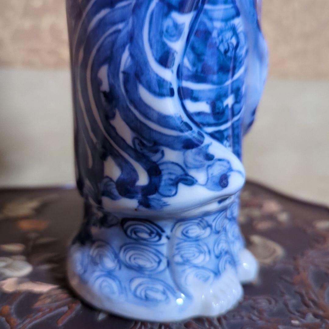 骨董品　陶芸　九谷焼　陶器置物　神像　仏像　染付観音菩薩像