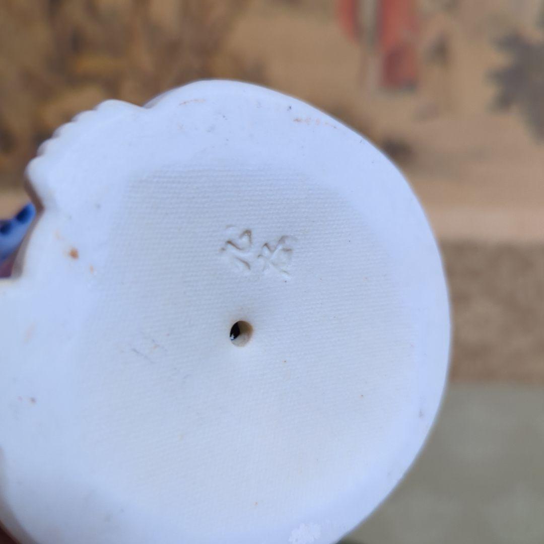 骨董品　陶芸　九谷焼　陶器置物　神像　仏像　染付観音菩薩像