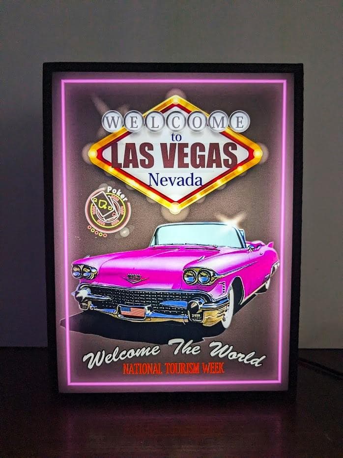 ラスベガス アメ車 旧車 ダイナー 看板 置物 アメリカン雑貨 ライトBOX