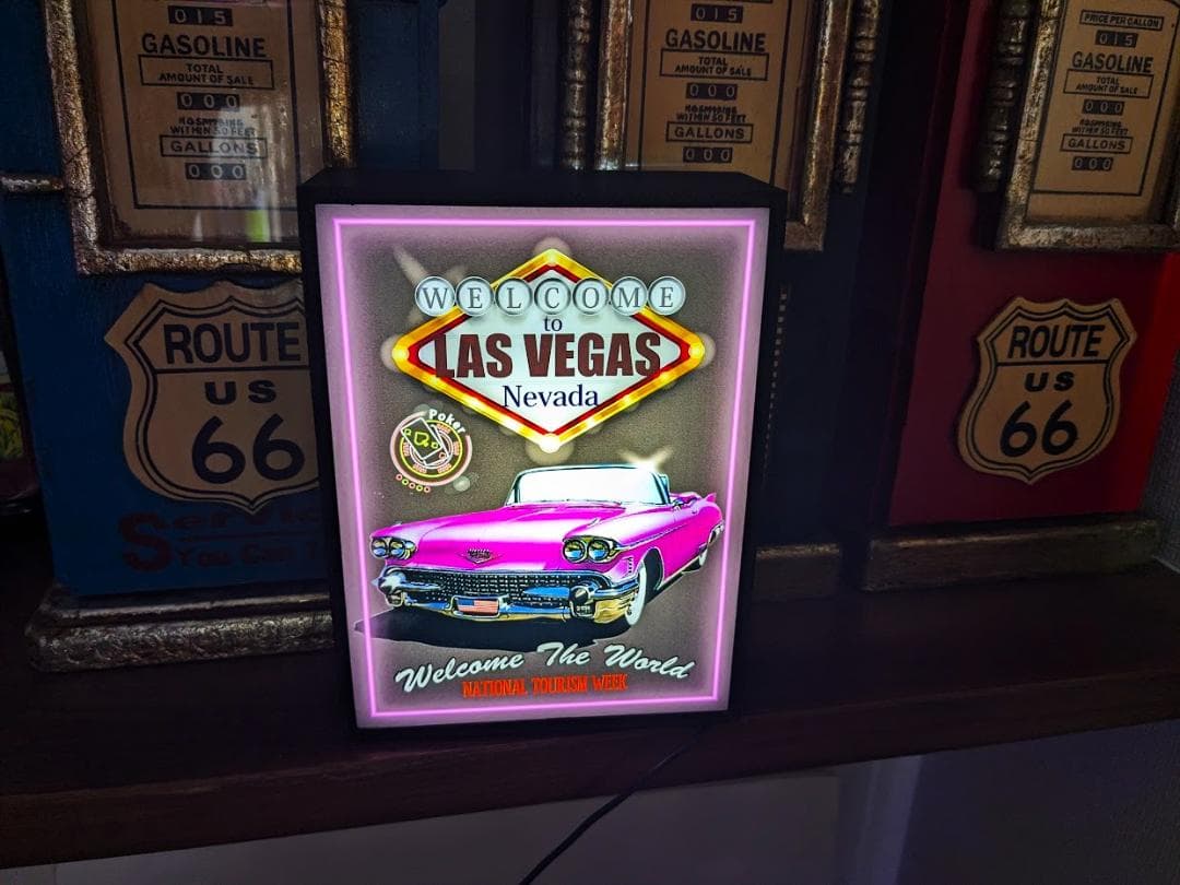 ラスベガス アメ車 旧車 ダイナー 看板 置物 アメリカン雑貨 ライトBOX