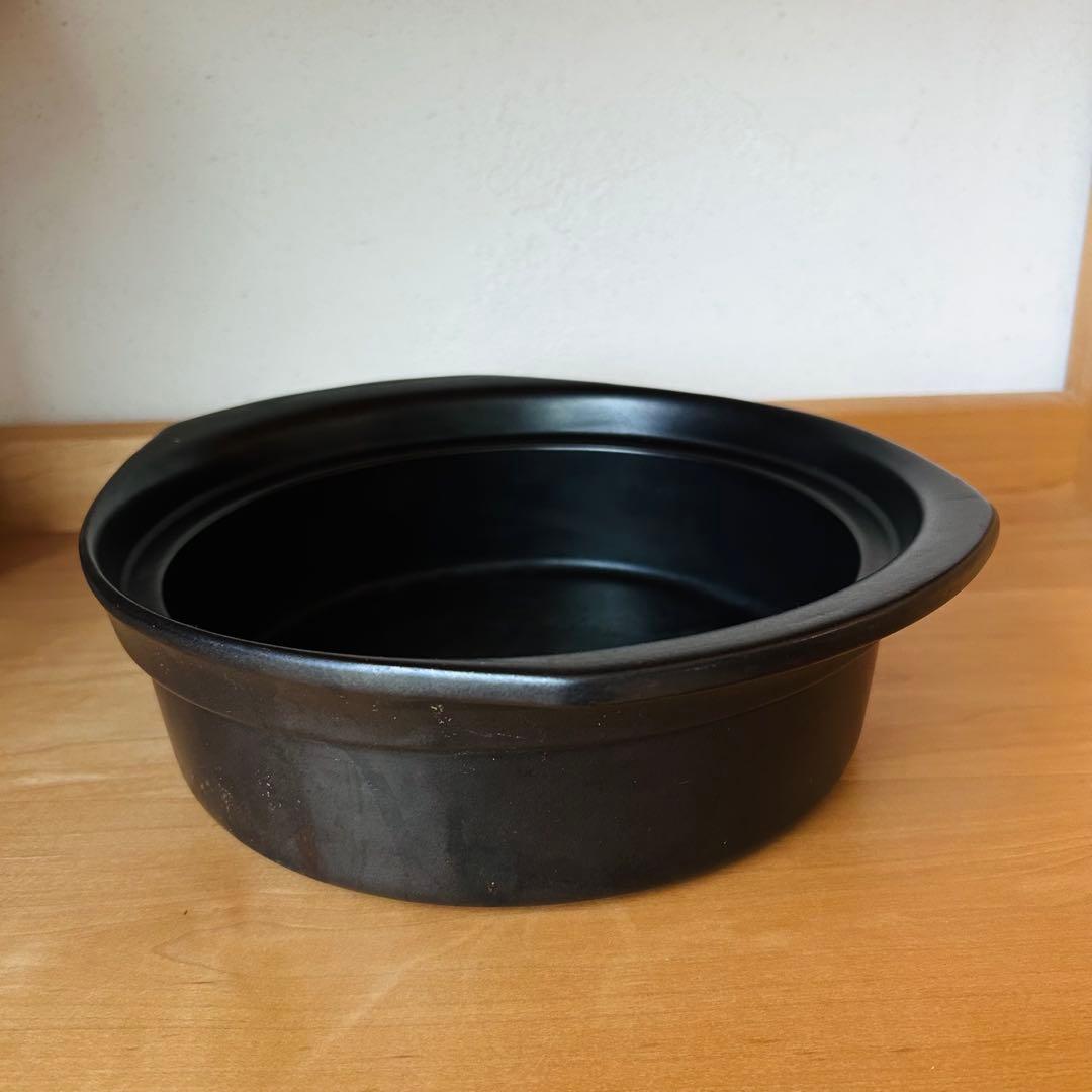 ガス　鍋　お鍋　陶器　蓋　黒　オレンジ　パーティー 調理器具　土鍋