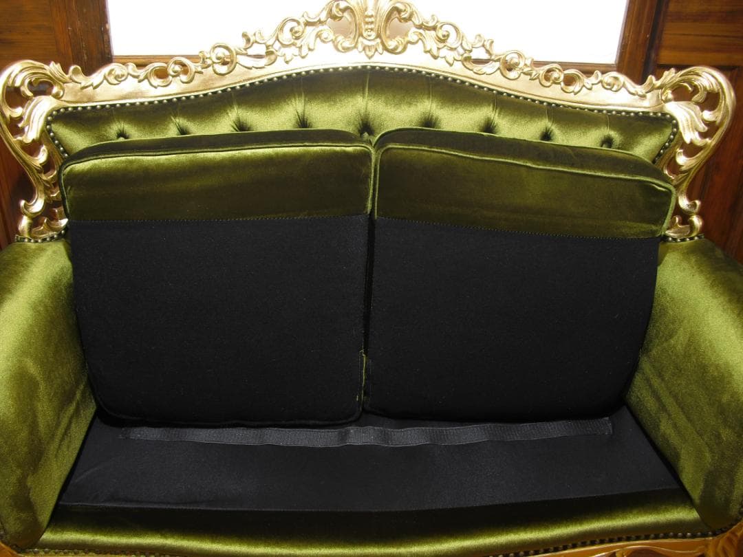 未使用展示品 ロココ様式【Symphony シンフォニー】 猫脚二人掛ソファ猫脚