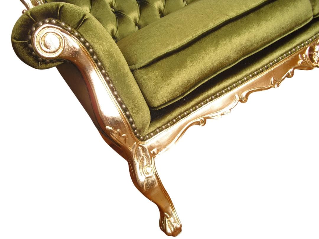 未使用展示品 ロココ様式【Symphony シンフォニー】 猫脚二人掛ソファ猫脚