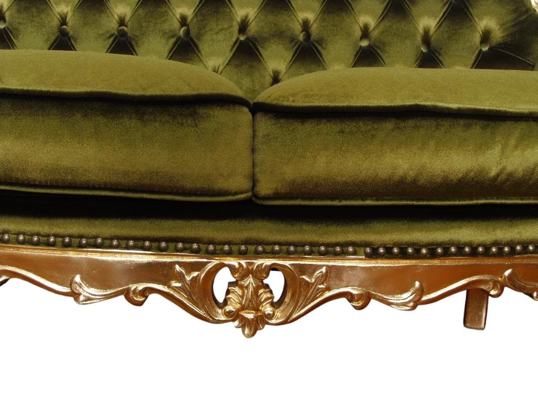 未使用展示品 ロココ様式【Symphony シンフォニー】 猫脚二人掛ソファ猫脚