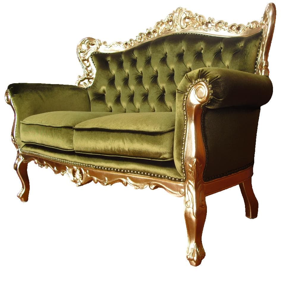 未使用展示品 ロココ様式【Symphony シンフォニー】 猫脚二人掛ソファ猫脚