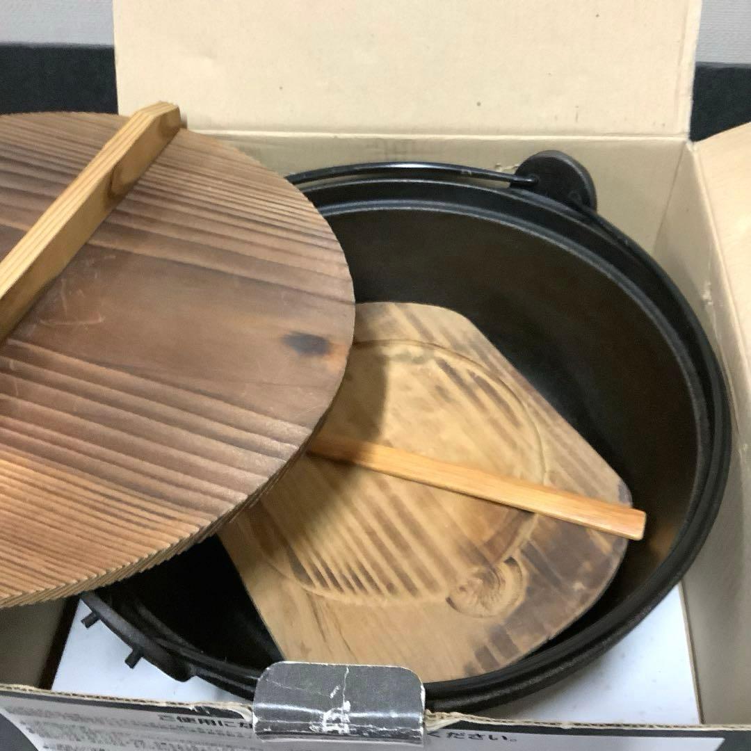 【新品・未使用】イシガキ『粋　宝健鍋・いろり鍋27㎝』鍋敷き・玉杓子付