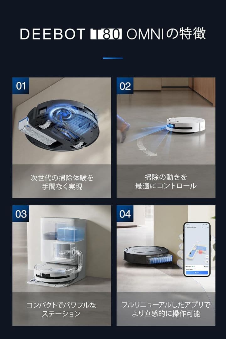 【新品未開封】ECOVACS DEEBOT T80 OMNI ホワイト