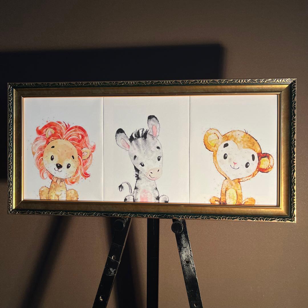 キャンバスプリントアート animals 絵画 額付き インテリア