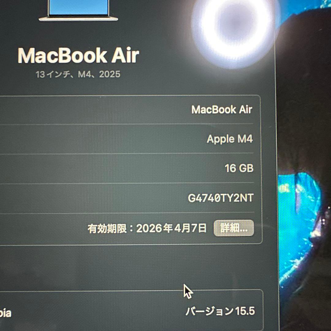 【超美品】Apple MacBook Air 13インチ M4 16GB 本体