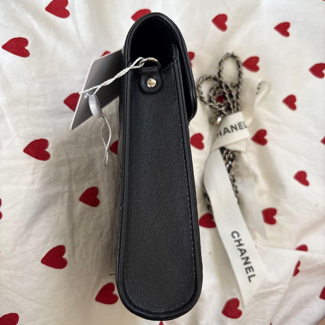 CHANELスマホショルダー/キルティング黒