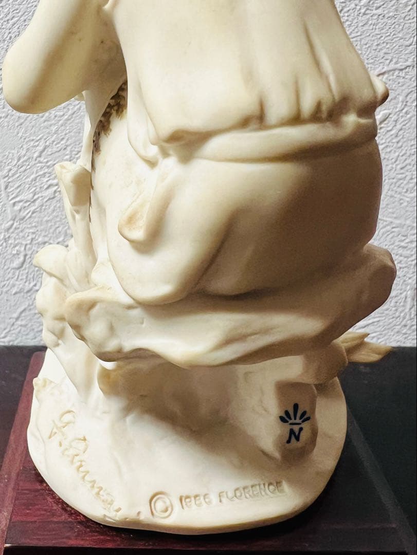 保管品　★美品★素敵ですFLORENCE 陶器製少女と水鳥の置物 約18cm