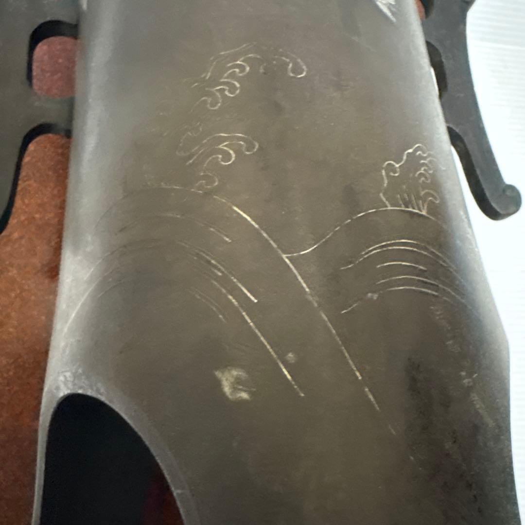 年代物 古董品 唐銅作物 金銀象嵌手彫り