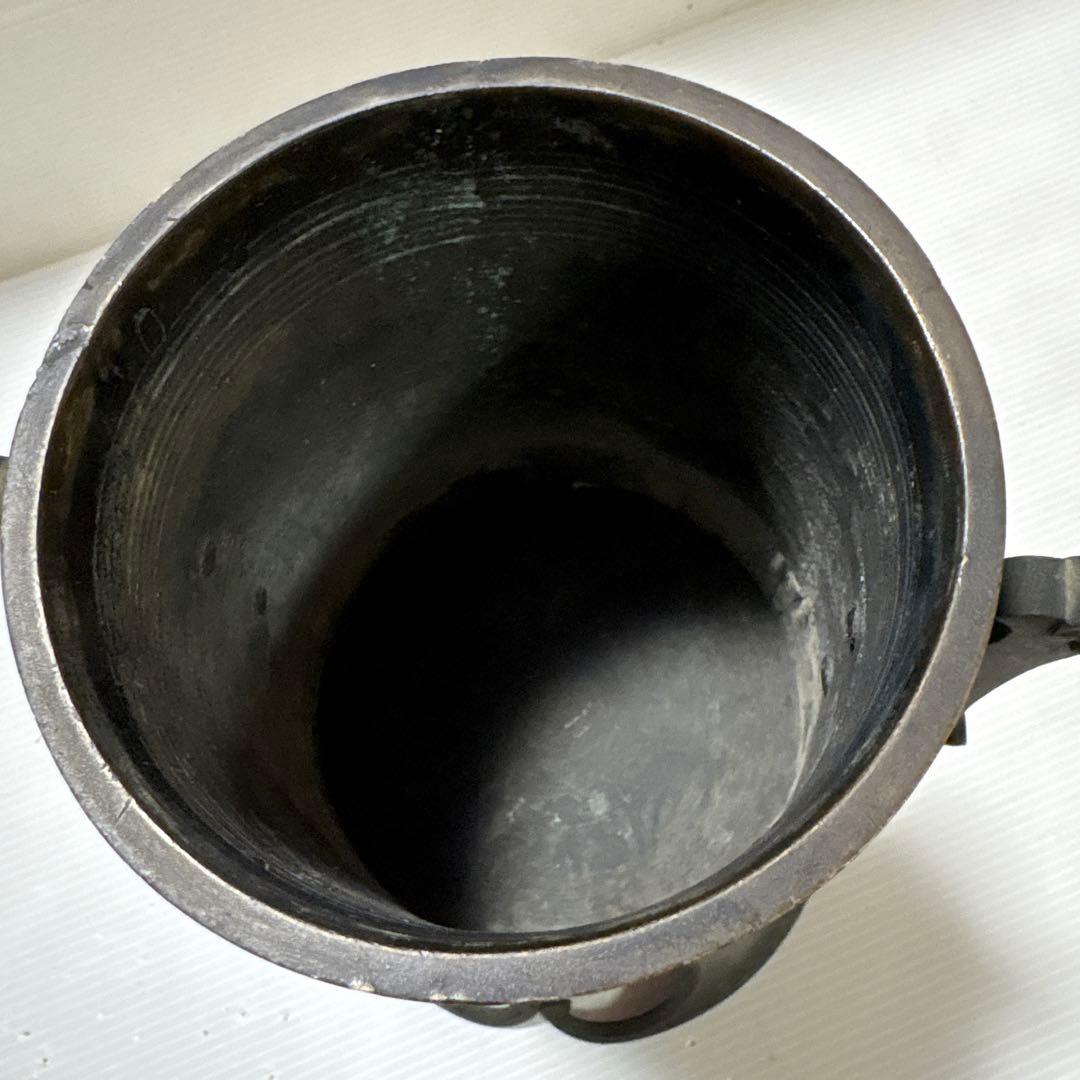 年代物 古董品 唐銅作物 金銀象嵌手彫り