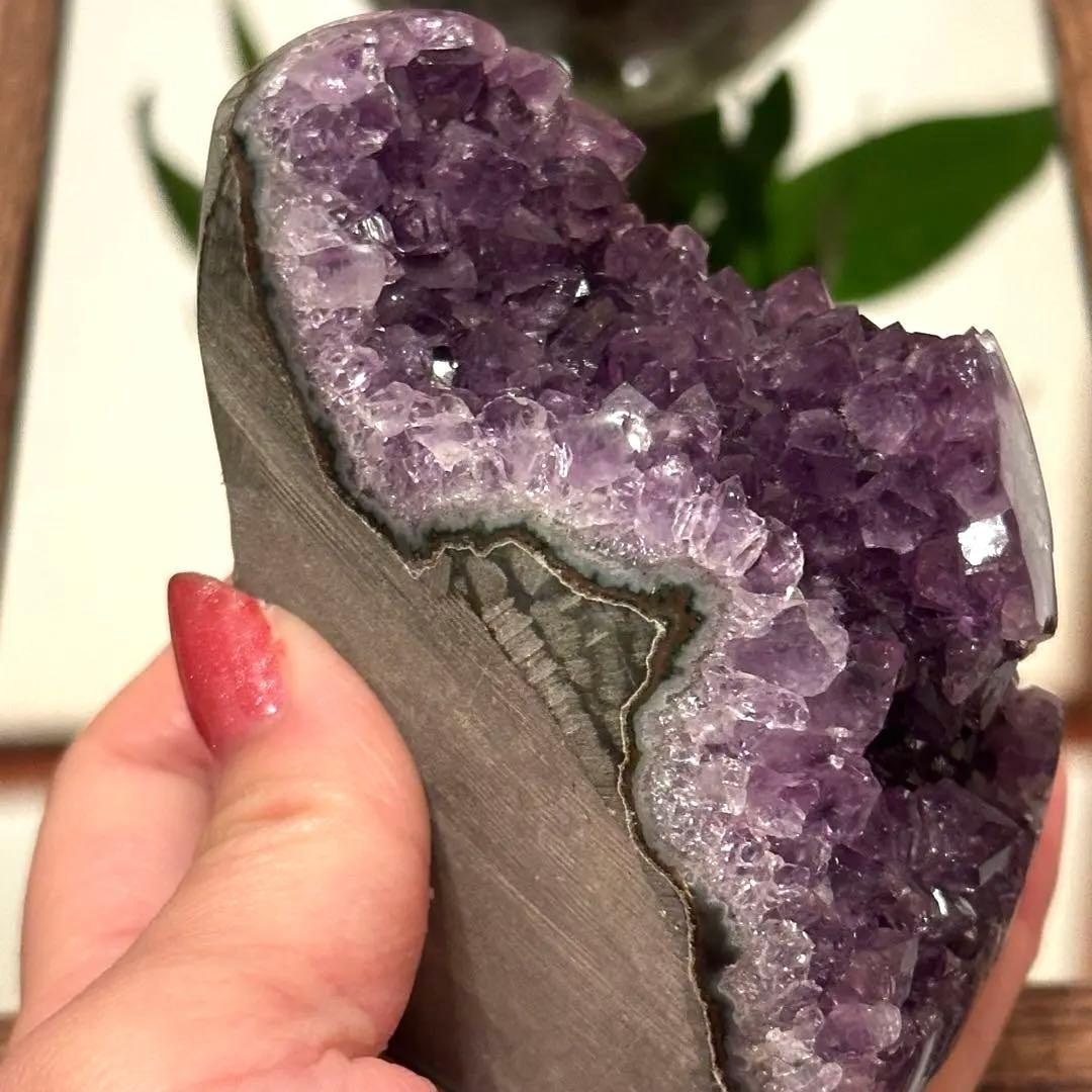 【超高品質】最高級 花咲 アメジスト ミニドーム 原石 天然石 希少