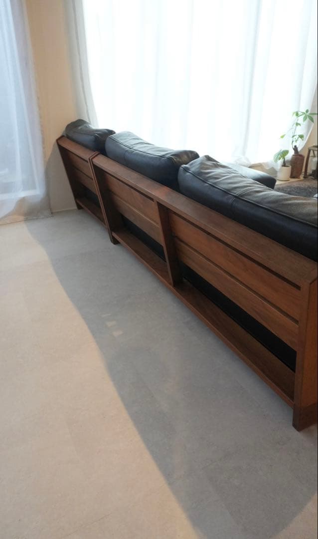 い*ー様 モダンL字型黒レザーソファ　三人掛け