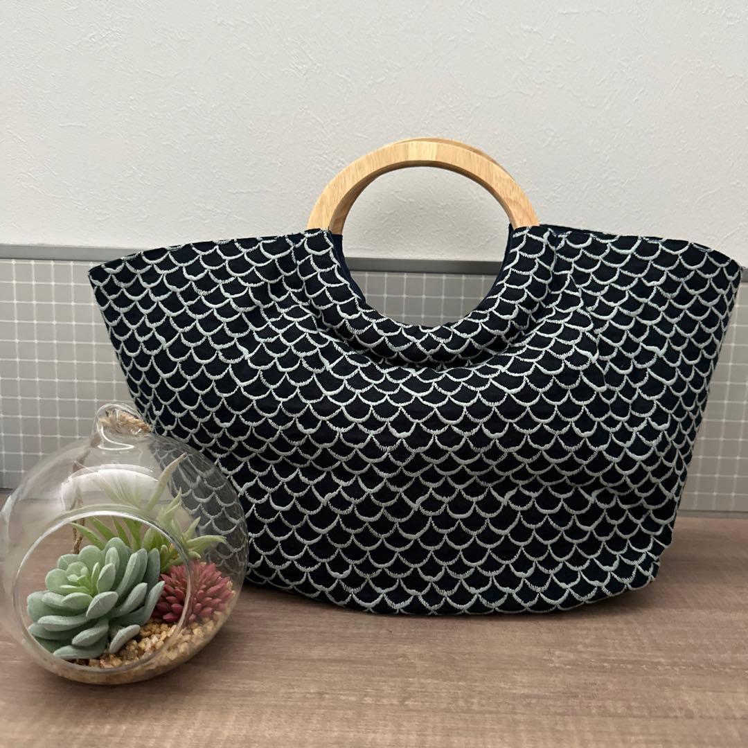 ミナペルホネン　mermaid♡wood ring hand bag