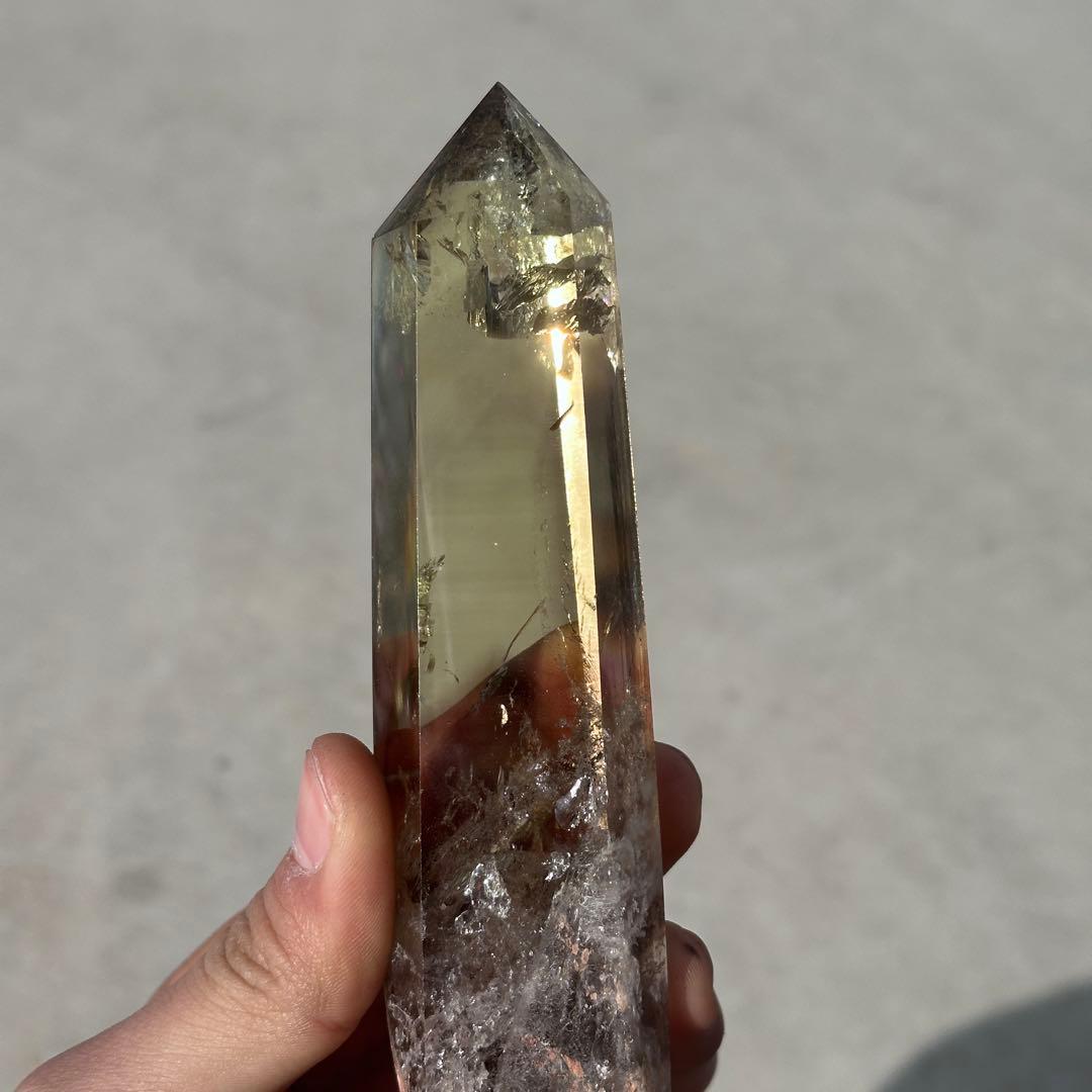 天然石シトリンのポイント　置物G.704