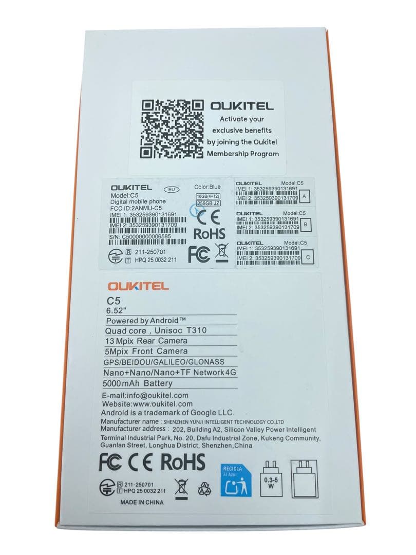 ⭕️スマートフォン C5 OUKITEL オキテル256GB ブルー