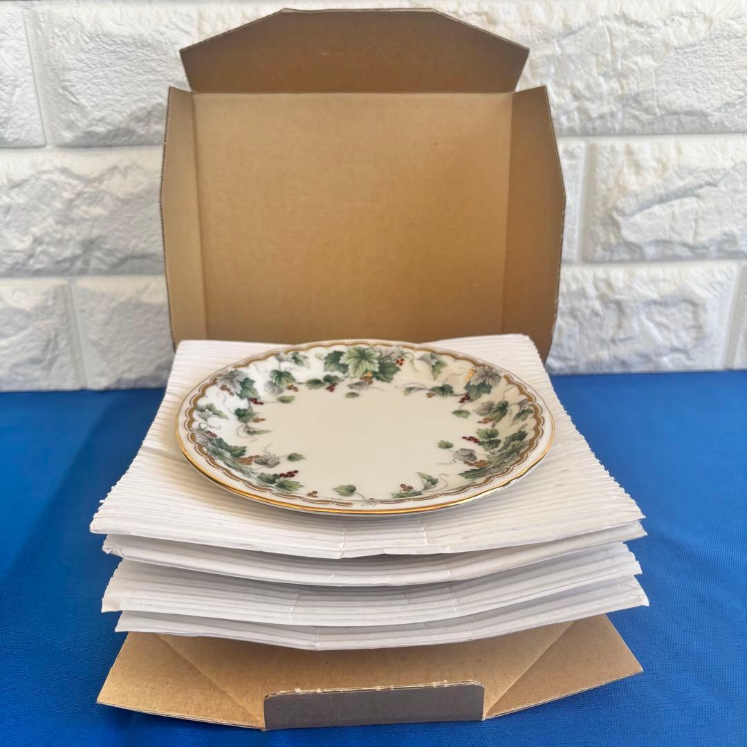 NARUMI パーティー皿セット 箱付き 金縁プレート 来客用 未使用保管 廃盤