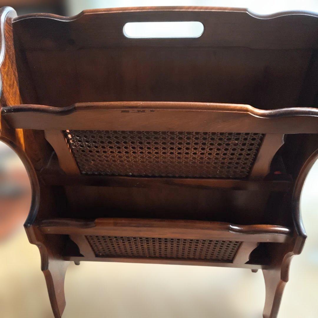 木製 2段マガジンラック アンティーク