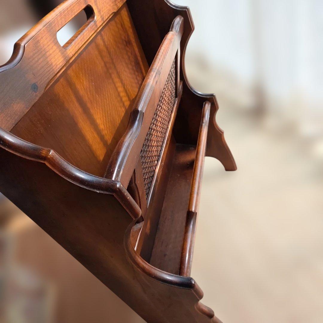 木製 2段マガジンラック アンティーク