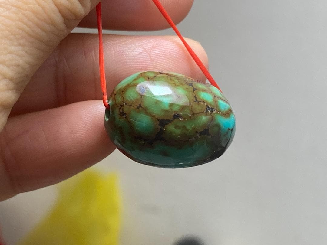 TK68 大粒 通穴 天然 ターコイズ トルコ石 ルース ネックレス ペンダント