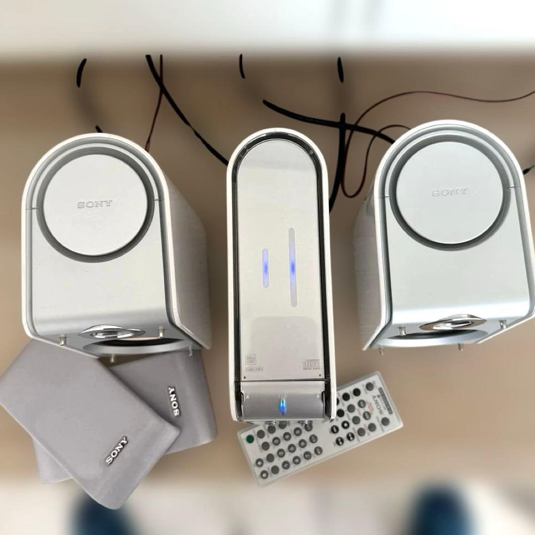 【極美品DE完動品】SONY MD CDミニコンポ LAM-Z05 ホワイト！
