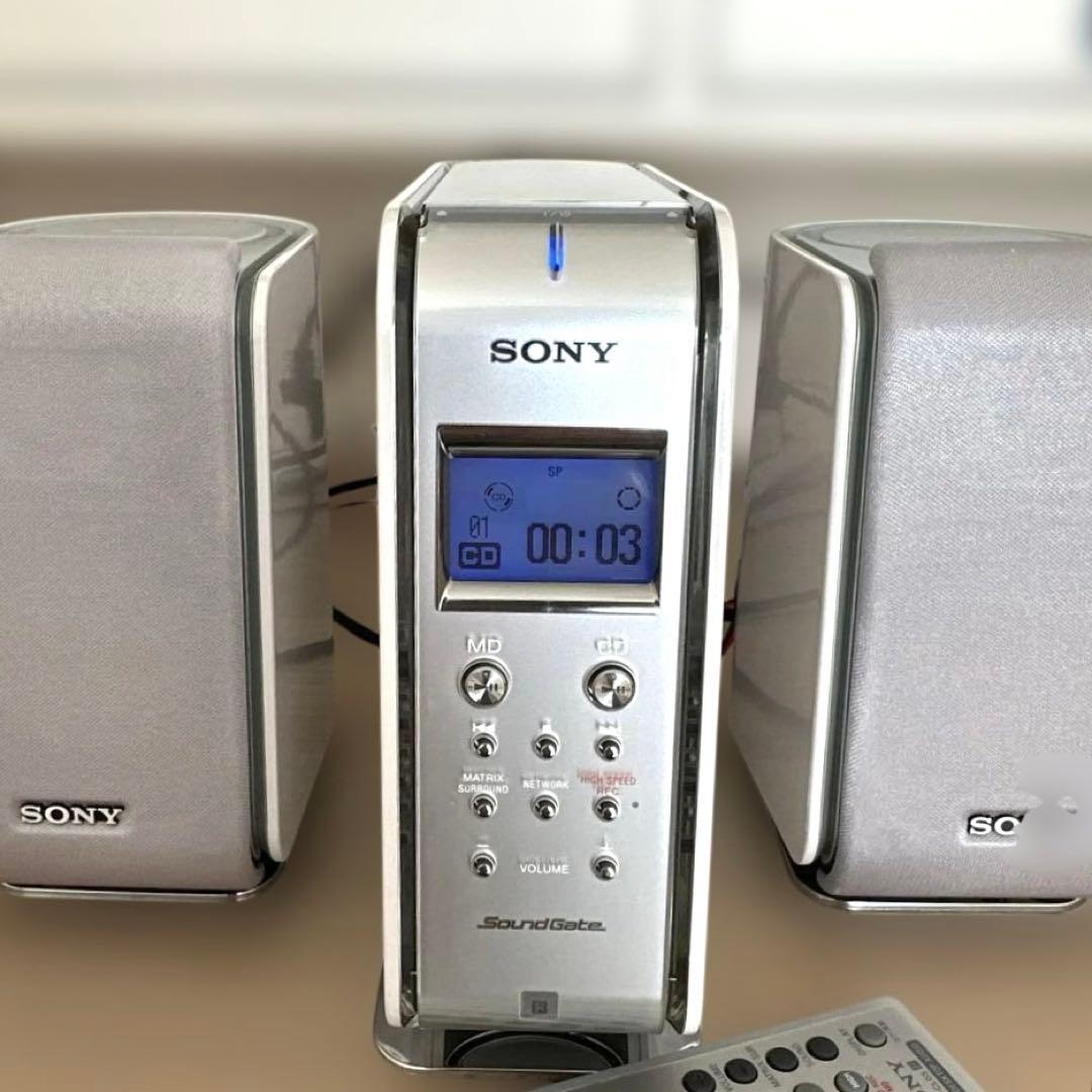 【極美品DE完動品】SONY MD CDミニコンポ LAM-Z05 ホワイト！