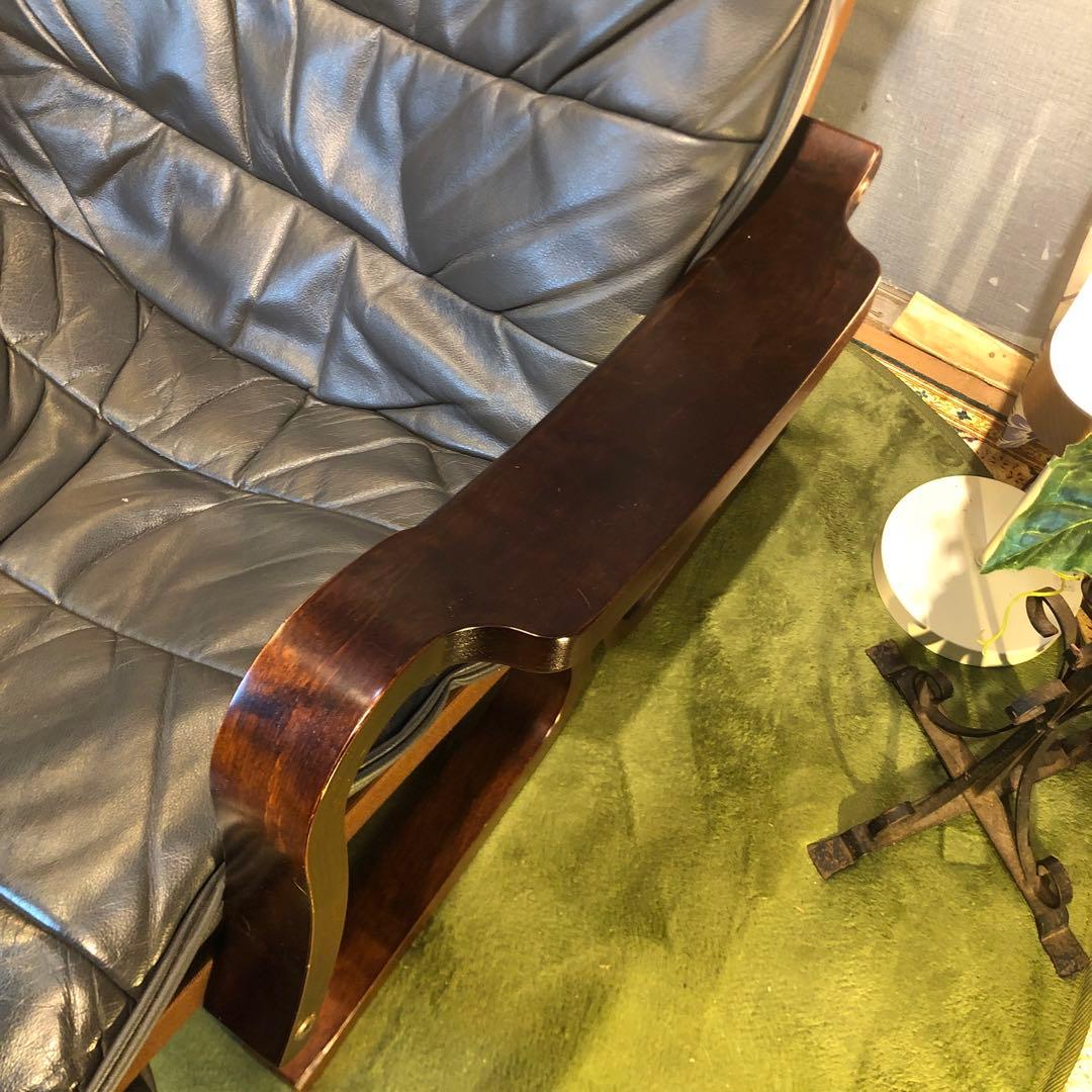 Sale ヴィンテージ 富士ファニチャー　本革　曲げ木ソファ