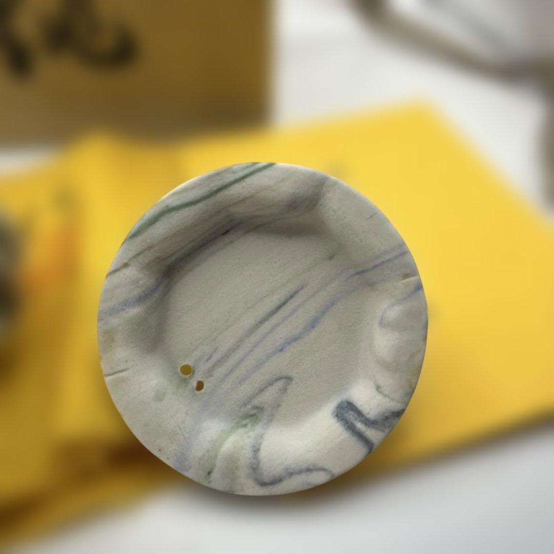 【共箱・布・説明書付き】萬古焼 貴山作 手造り練込 茶瓶 急須 茶道具