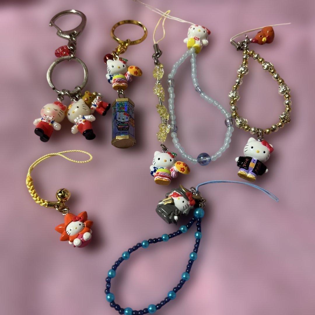 レア☆ご当地キティ 根付けストラップ＆チャームキーホルダー 23個☆レトロ