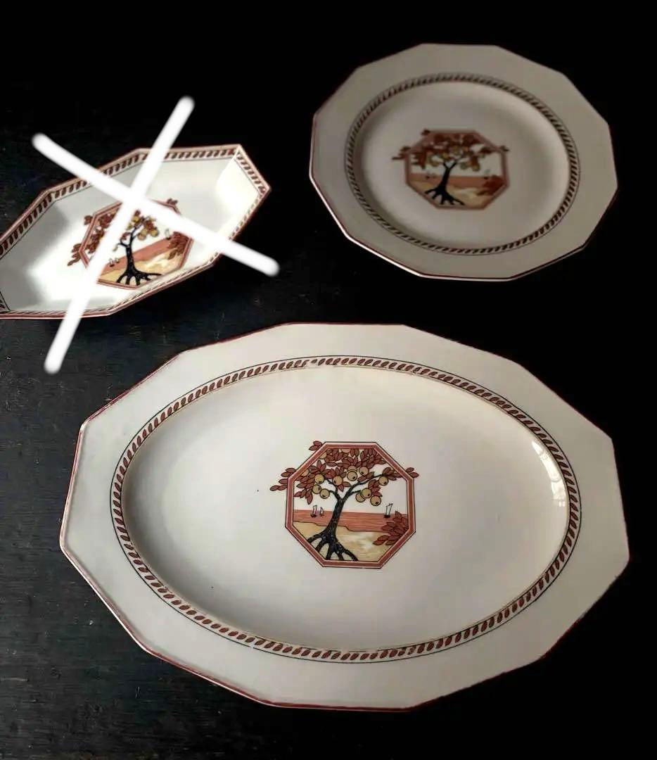 フランス アンティークLIMOGE リモージュ 12角 大皿 シリーズ 木 パリ