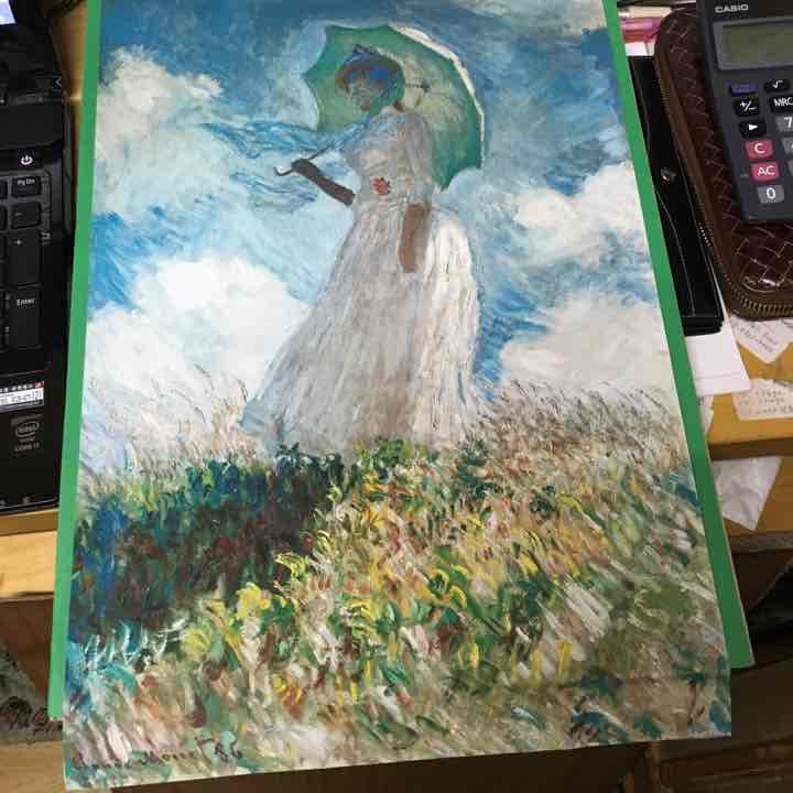 クロード モネ 日傘をさす女 原画画像 カンバス