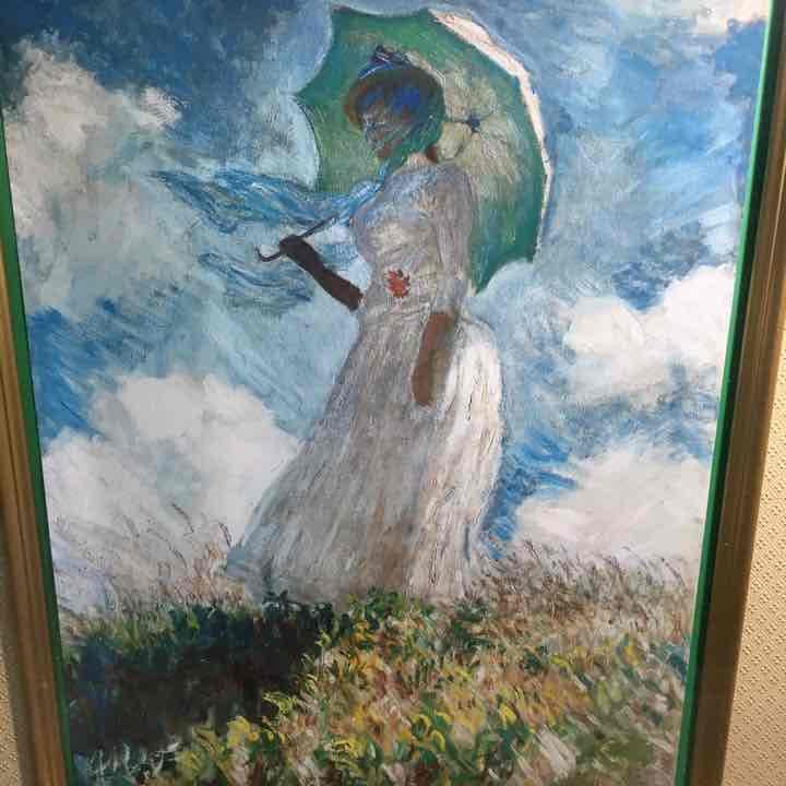 クロード モネ 日傘をさす女 原画画像 カンバス