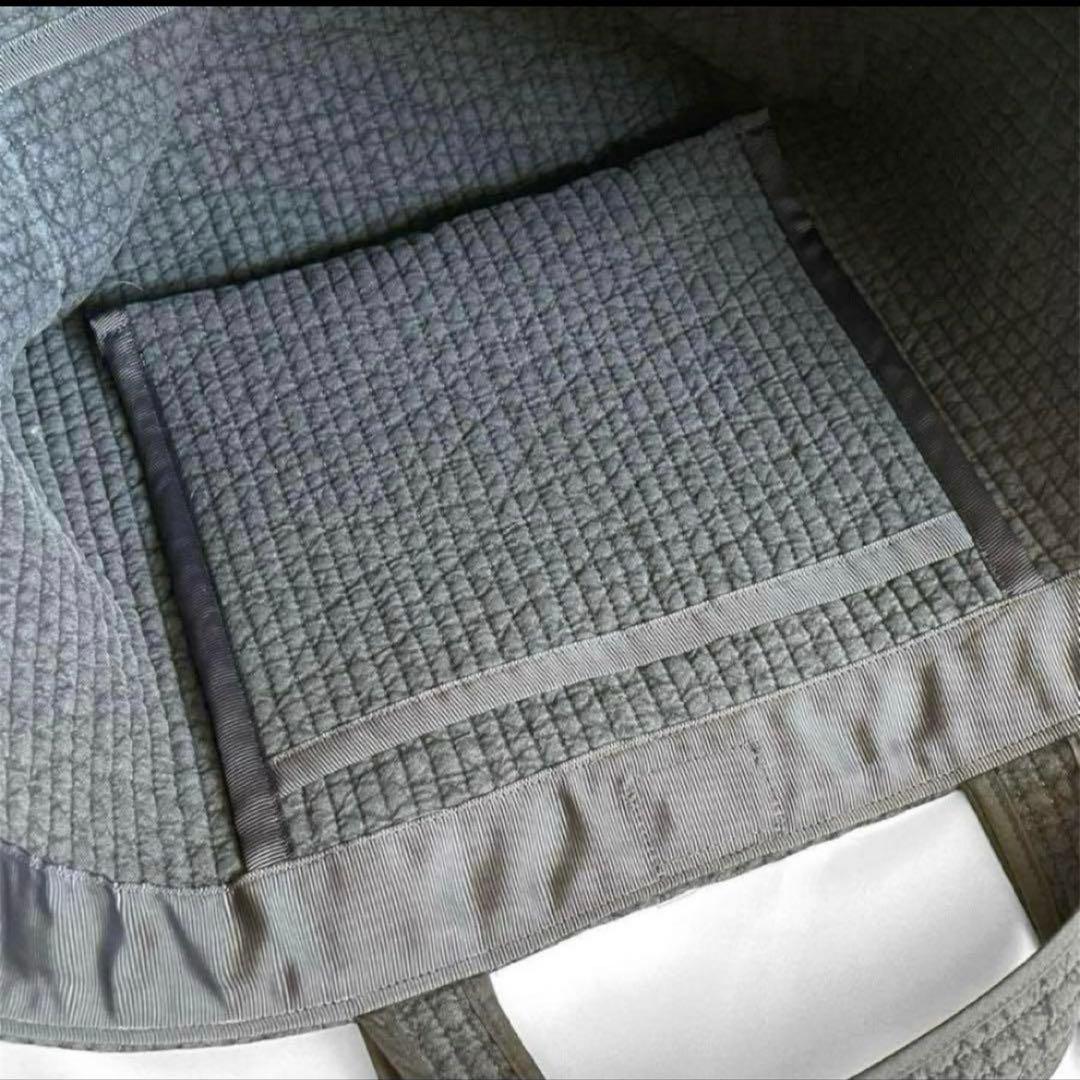 ヌビバッグ⭐︎ガーデン　リボン　ダークグレー　ダブルハンドル底板付♡隠しマグネット