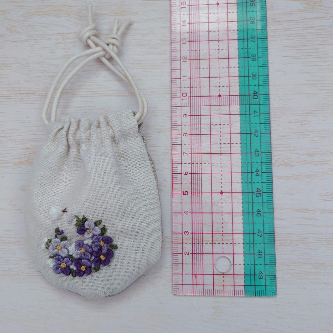 ちっちゃな巾着サシェ/詰替えタイプ【紫の花爛漫】