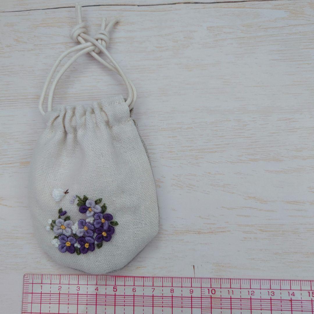 ちっちゃな巾着サシェ/詰替えタイプ【紫の花爛漫】