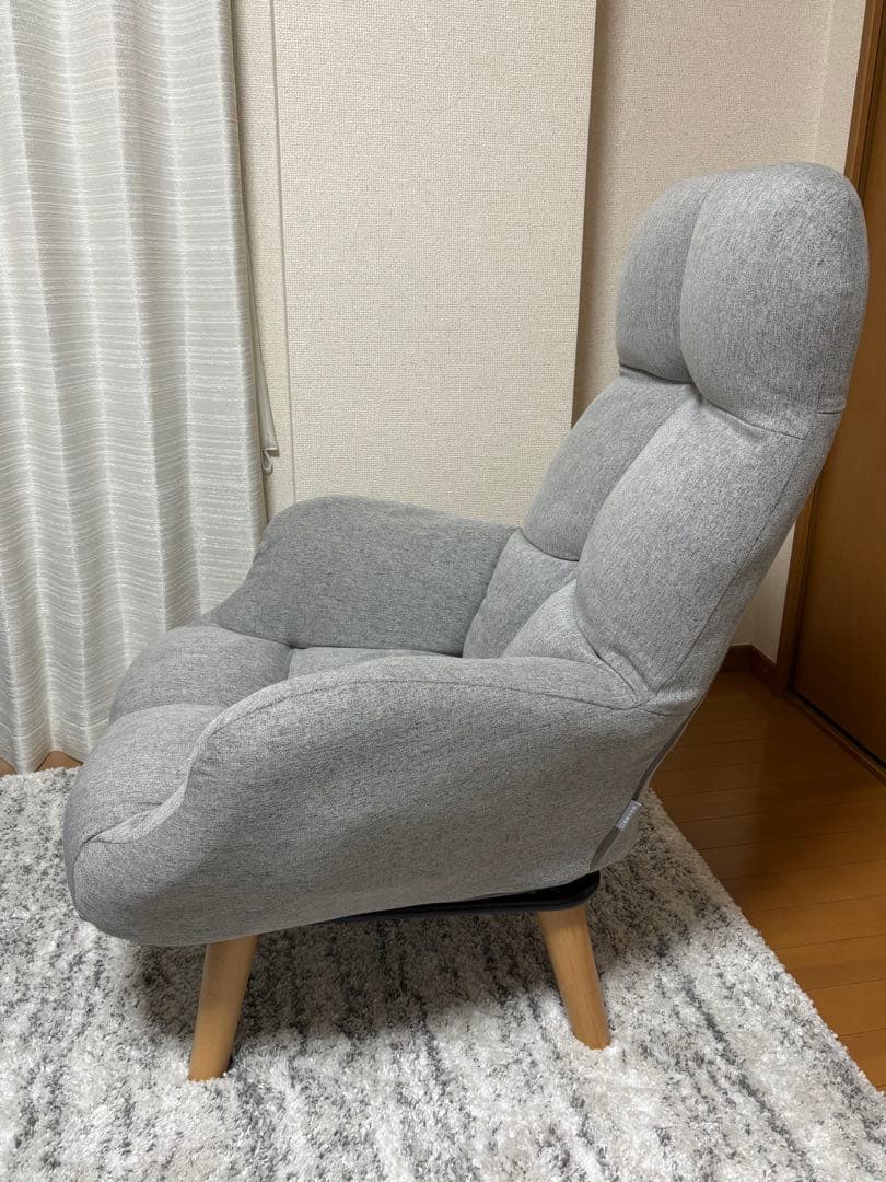 【美品】1人がけソファー　座椅子生活 Pilvi（ピルヴィ）グレー／半年前購入