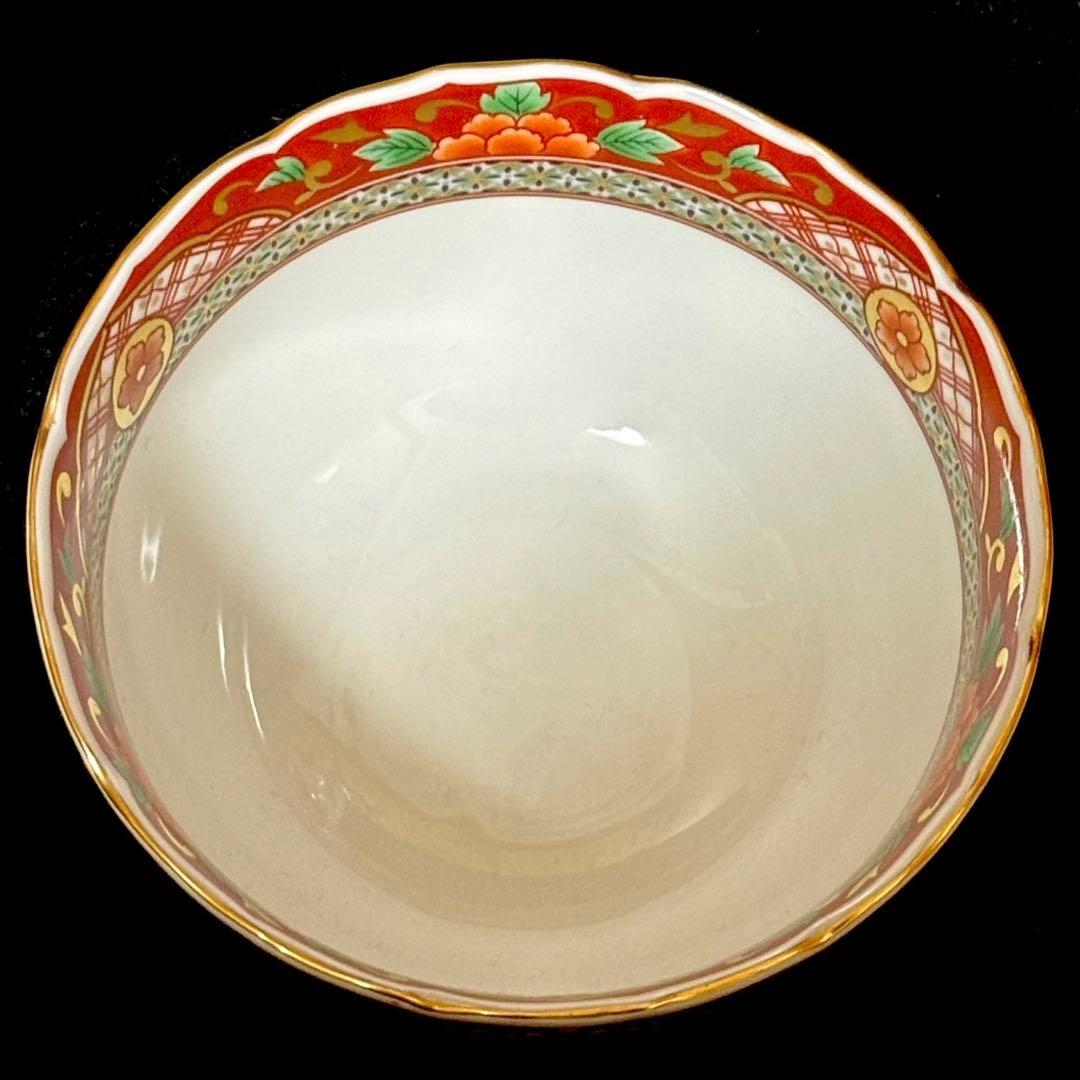 ＊【未使用】美濃焼 庫山窯 瑞祥 小丼 5客組 煮物碗 どんぶり 金彩 吉祥文様