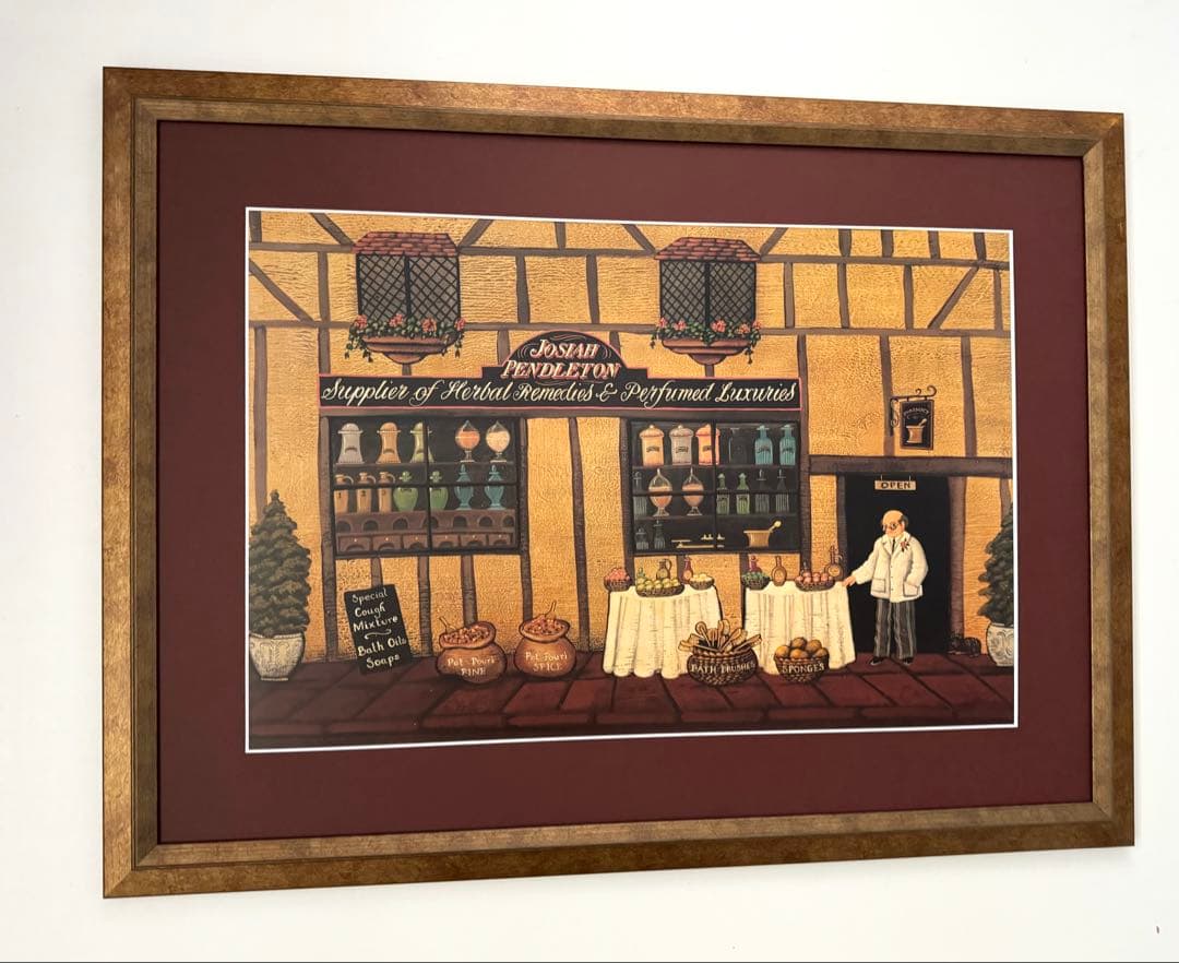 アンティーク 雑貨屋 アート レトロ ポスター（大）インテリア 絵画 （B）