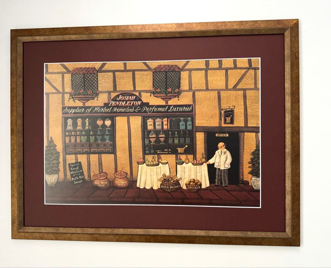 アンティーク 雑貨屋 アート レトロ ポスター（大）インテリア 絵画 （B）