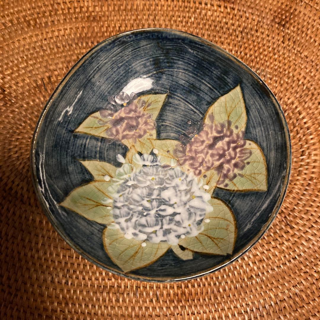 花柄の和皿5枚セット　脚付