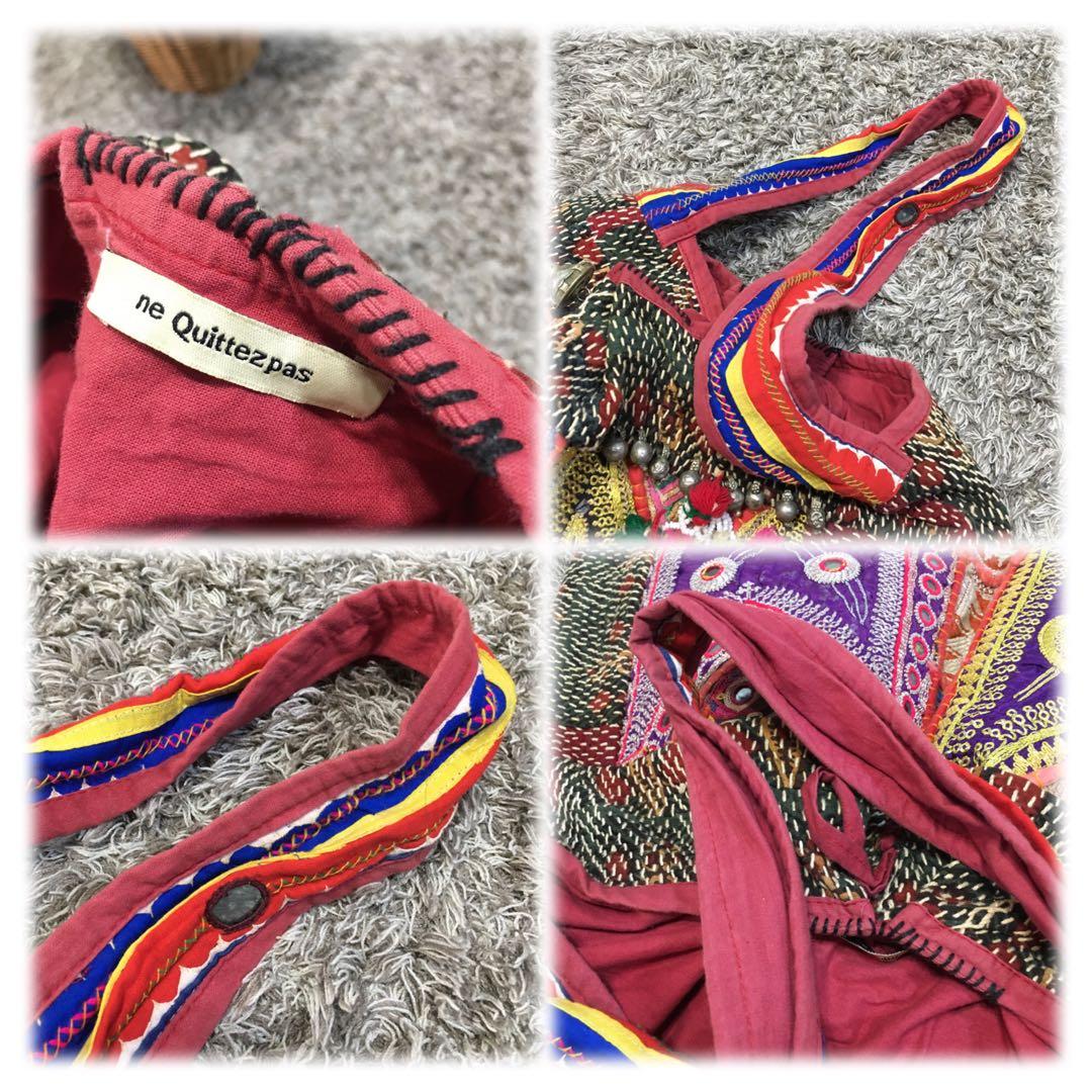 ne quittez pas ♫ 刺繍ショルダーバッグ 1点物 ヌキテパ