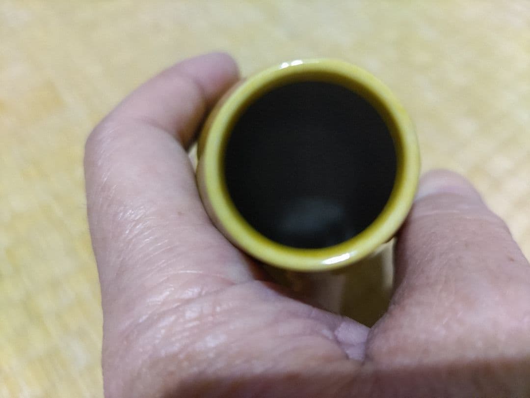 民平焼　黄交趾　徳利　酒器 / 珉平焼・淡路焼・黄釉