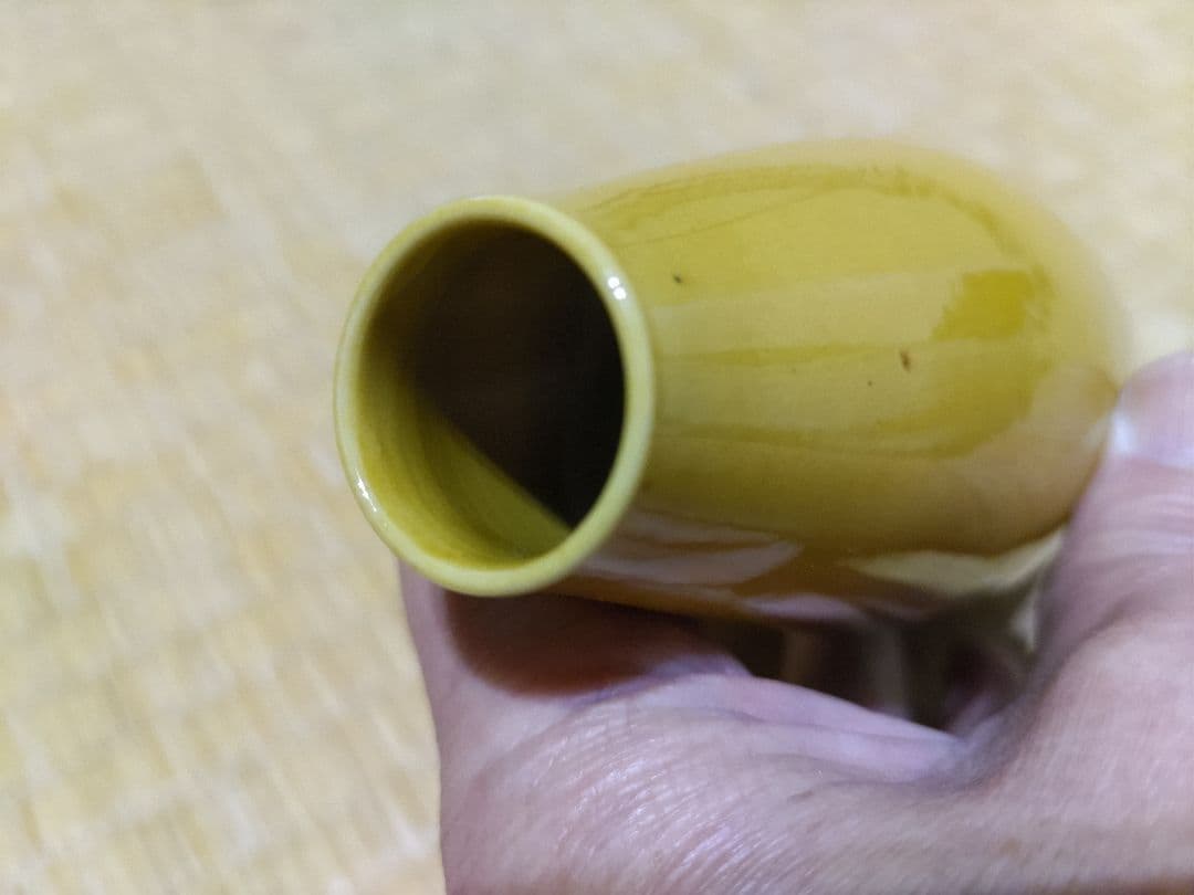 民平焼　黄交趾　徳利　酒器 / 珉平焼・淡路焼・黄釉