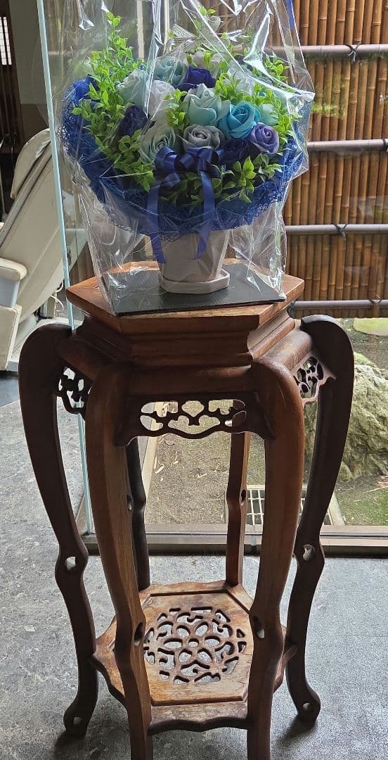 花台 高め花台 花瓶スタンド 木製 アンティーク 骨董品