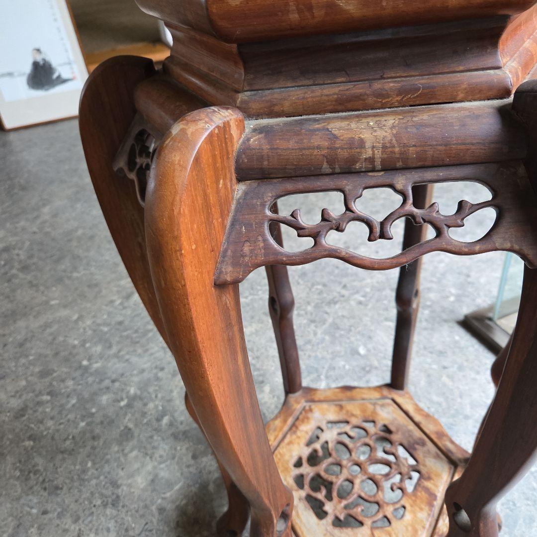 花台 高め花台 花瓶スタンド 木製 アンティーク 骨董品