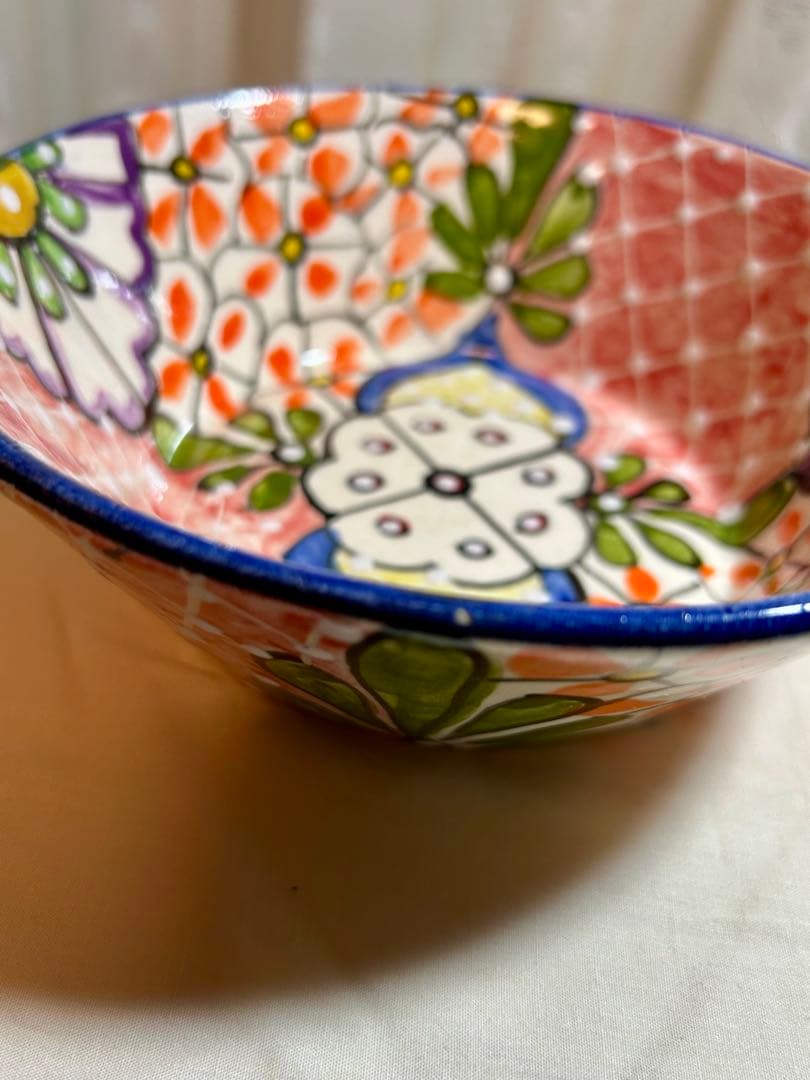 メキシコ　タラベラ焼き　サラダボウル　大3